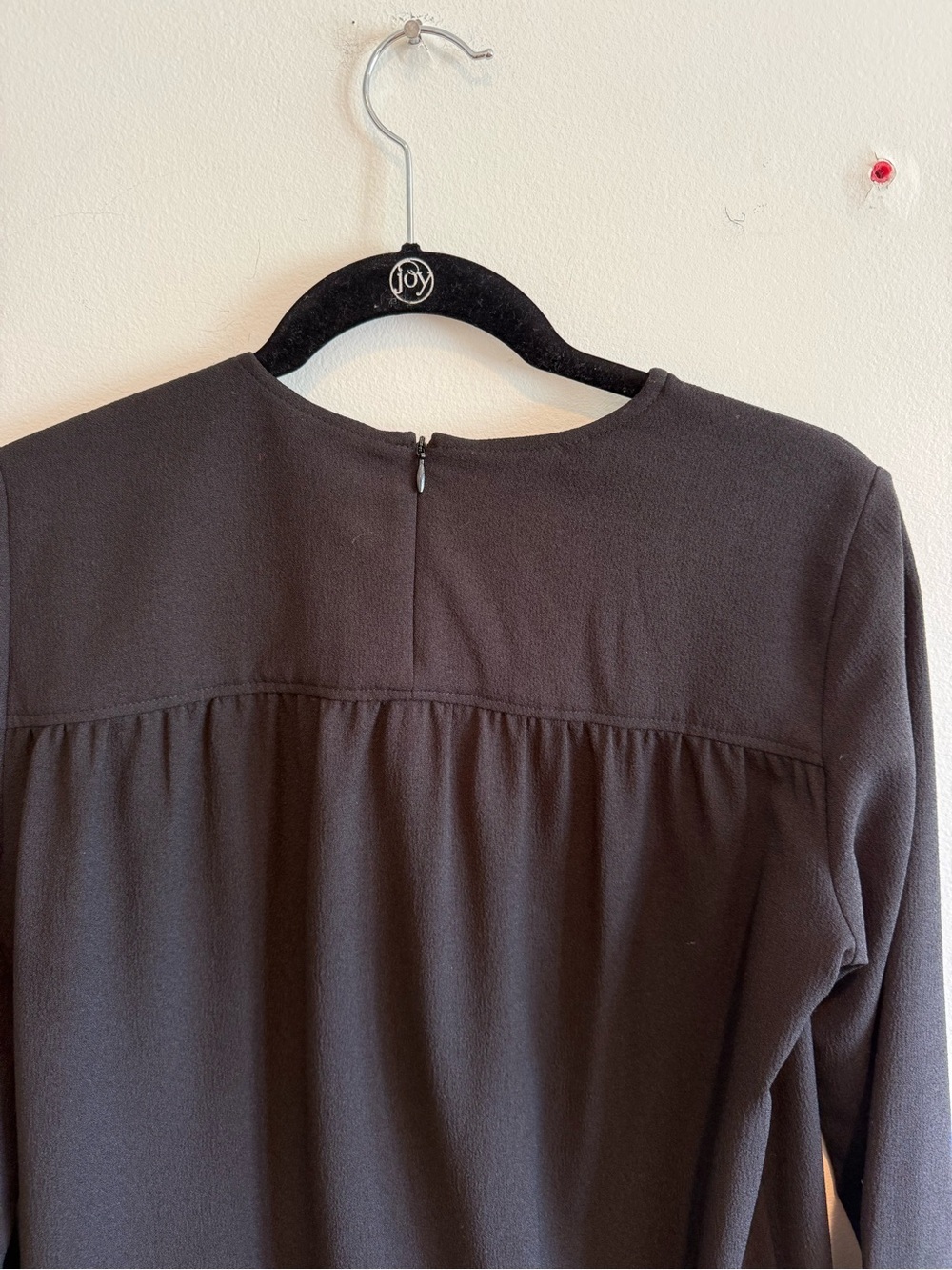 Ganni Clark Black Long-Sleeve Mini Dress with Ruffle Hem Shift Dress Size Small - Picture 7 of 10